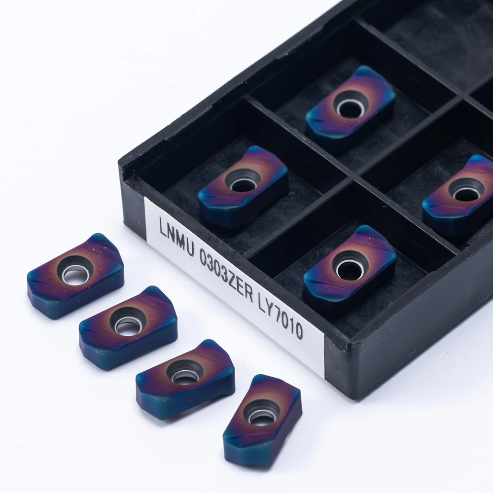 Azul Duplo Lado Rápido Alimentação Aberta Áspera Trituração Inserir Lnmu 0303 Cimentado Carboneto Torneamento Ferramenta Cortador de Alta Qualidade Lnmu0303 Nano