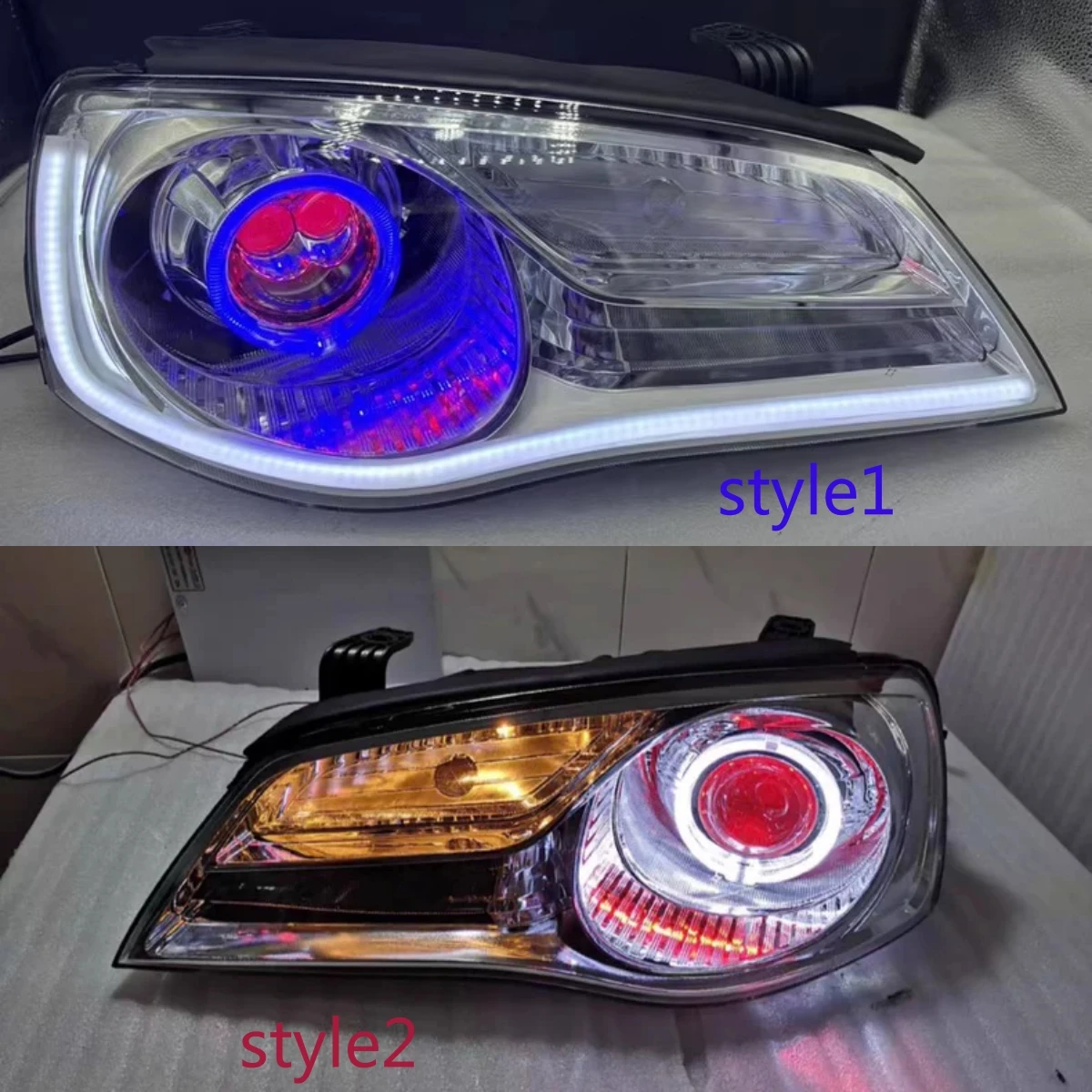 

2pcs LED Headlight assembly for Hyundai elantra 11-14 angel eye lens low and high beam with dynamic turn signal