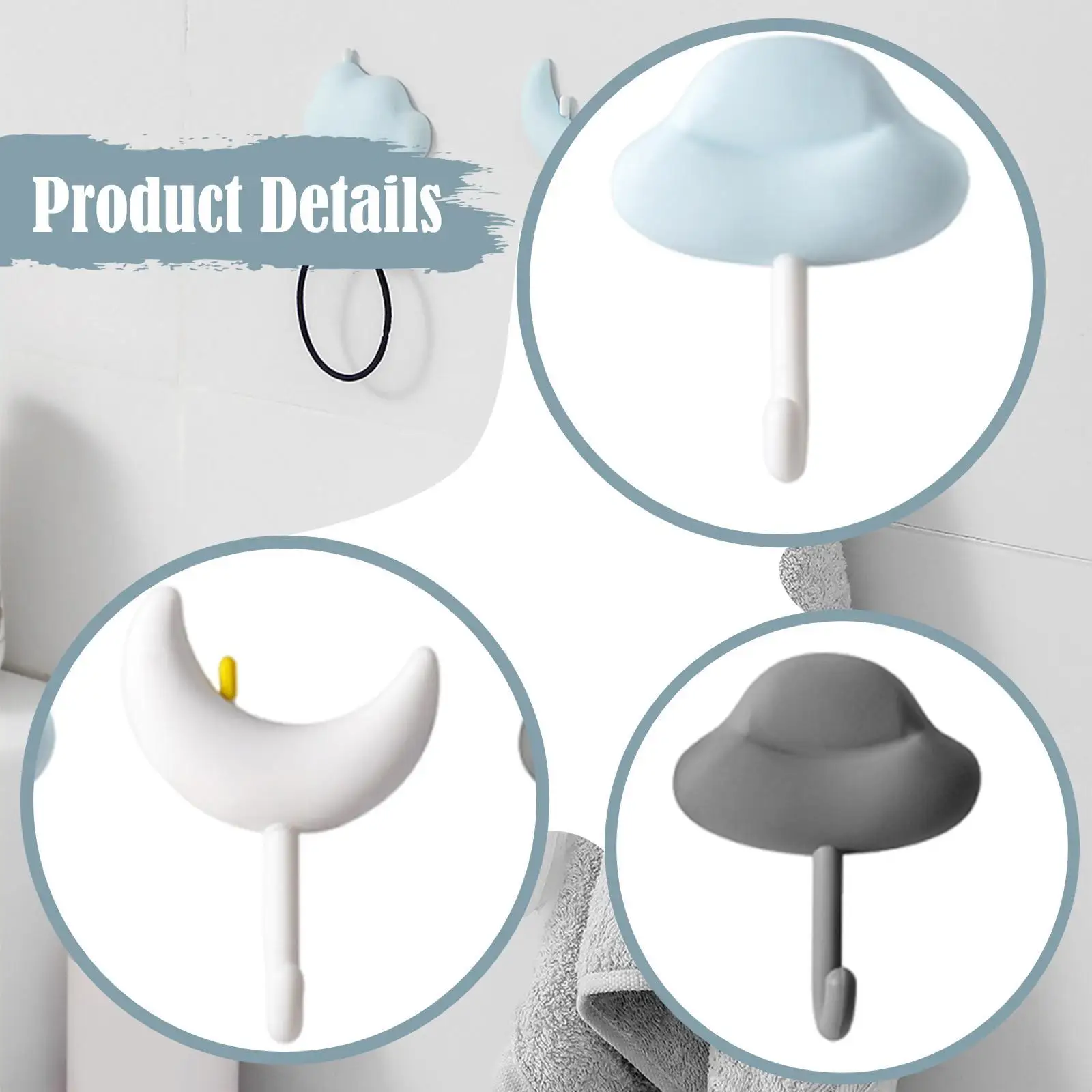 3 Pieces Wall Hooks Practical Coat Hooks Wall Mounted for Hanging Cap Towel