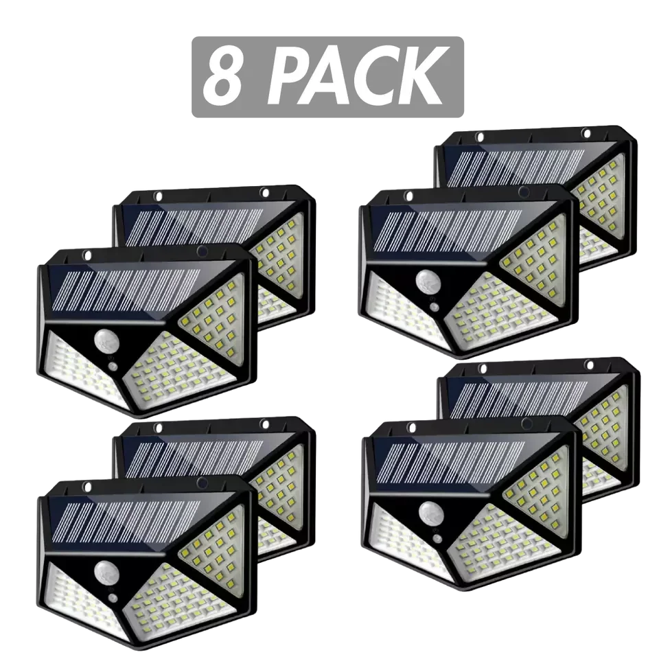 

1/2/4/8 упаковка, солнечная энергия, 100 светодиодов, PIR датчик движения, уличная лампа безопасности, настенный сад, 3 режима, настенный светильник, фонари для лодок