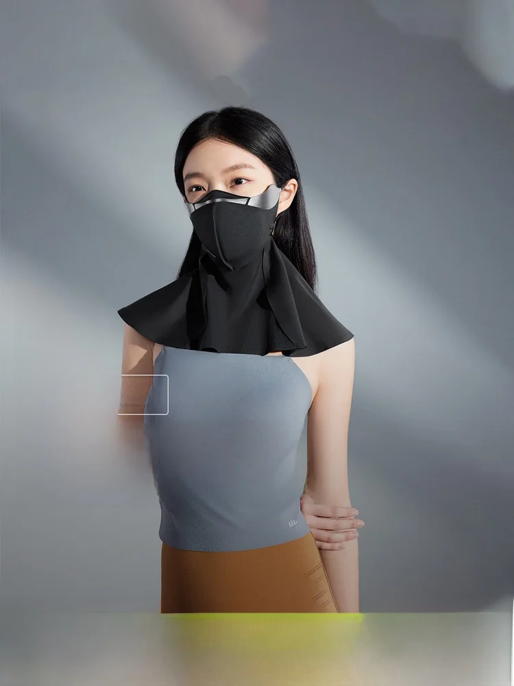 

Banana Leaf Neck Protector Mask Black Glue Skin-friendly Full Face Shield Sunscreen Home Use Protective Gear Normal Specifica...