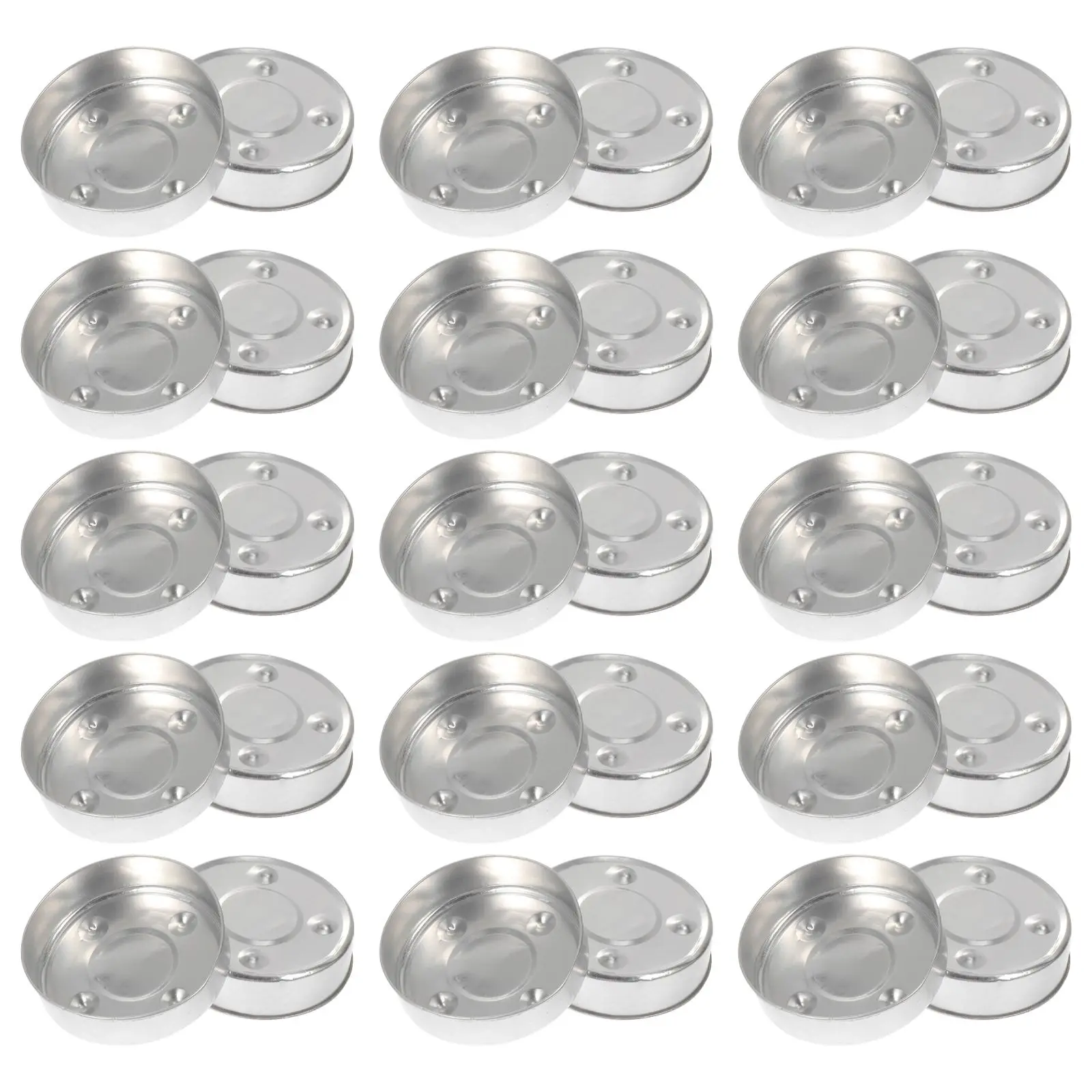 

50 PCS Suite Aluminum Shell White Candlesticks Tea Lights Wax Case