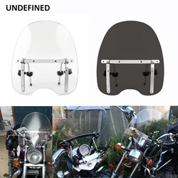 Motorcycle Universal Windshield Large Windscreen Fit For Harley Honda Yamaha Suzuki Cruiser Motorcycle Accessories Clear/Smoke