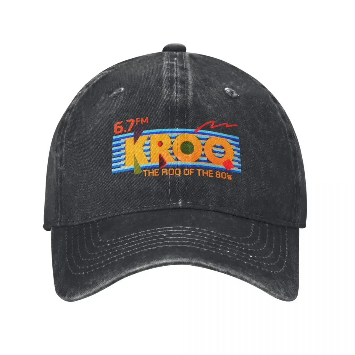 KROQ 106.7 1980s Los Angeles new wave alternative rock radio station Baseball Cap hiking hat Rugby Men Women's