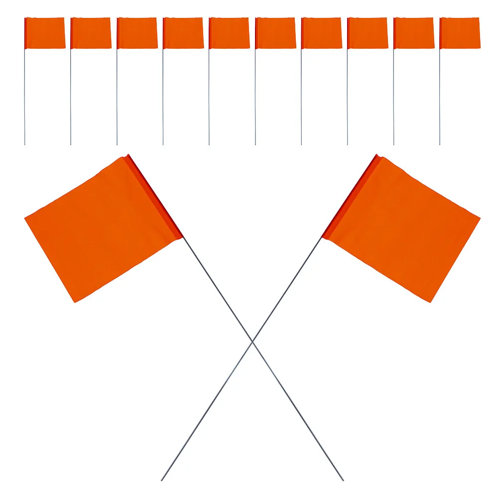 

60Pcs Orange Marking Flags High Visibility Steel Wire Sprinkler Heads Property Boundaries Landscaping Projects