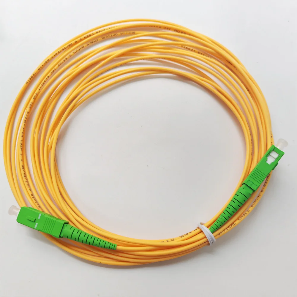 2 buah SC APC-SC APC kabel patch serat optik simplex mode tunggal SC APC 2.0mm kabel patch serat optik FTTH