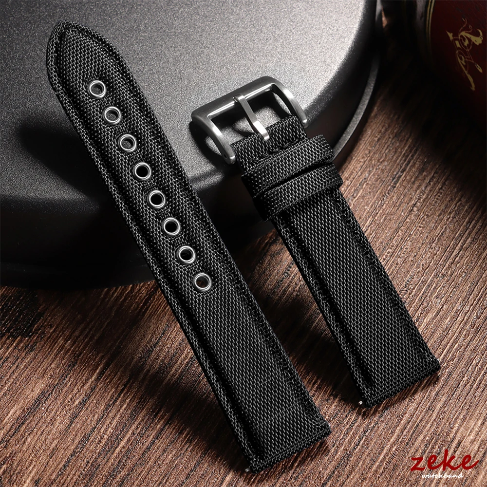 

22mm Sailcloth Watch Strap for Omega for Seiko Business Nylon Matte Buckle Waterproof Bracelet Men Women Quick Release Watchband
