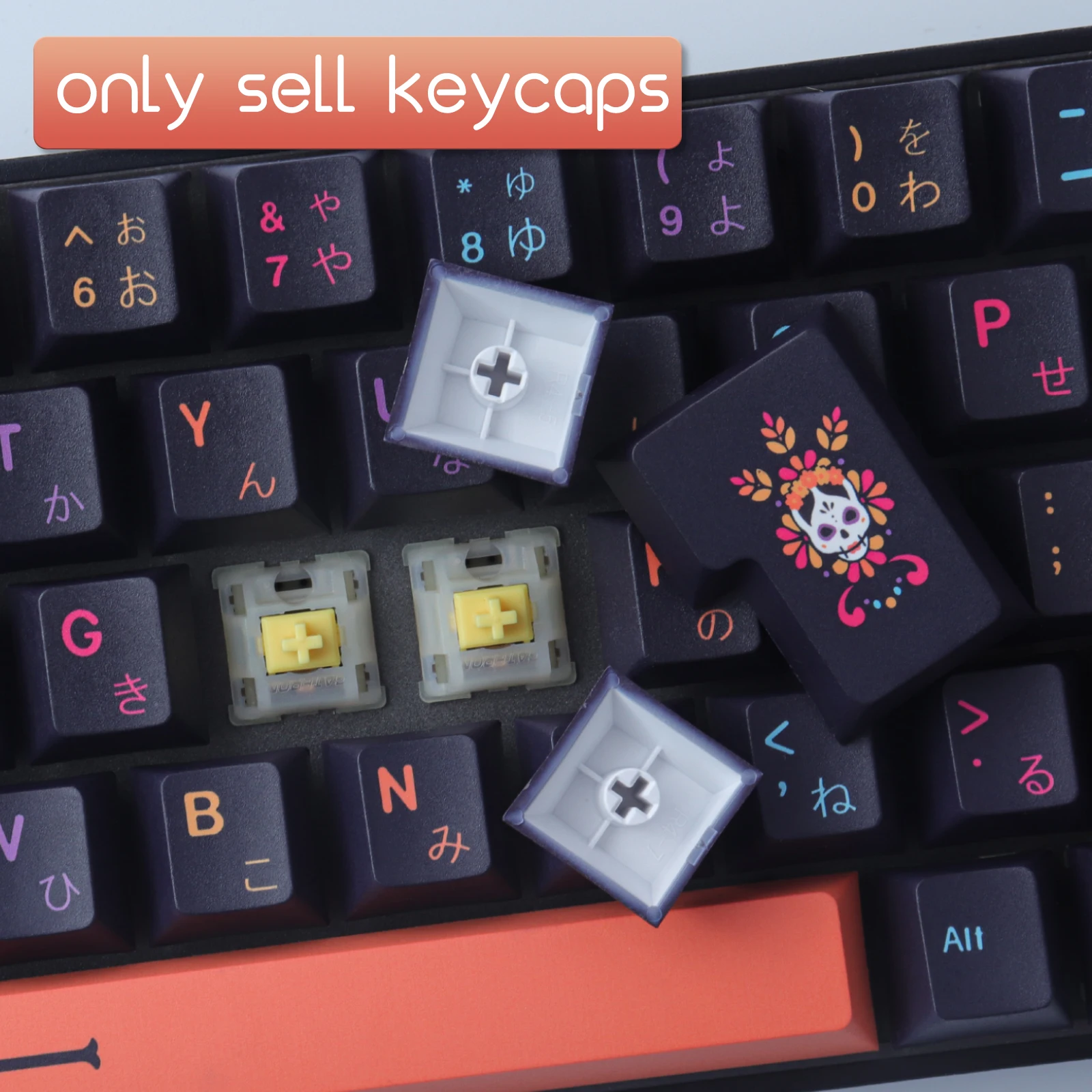 Gmk mictlan keycaps 146 teclas pbt dye-sublimação cherry perfil japonês keycaps conjunto para teclado mecânico