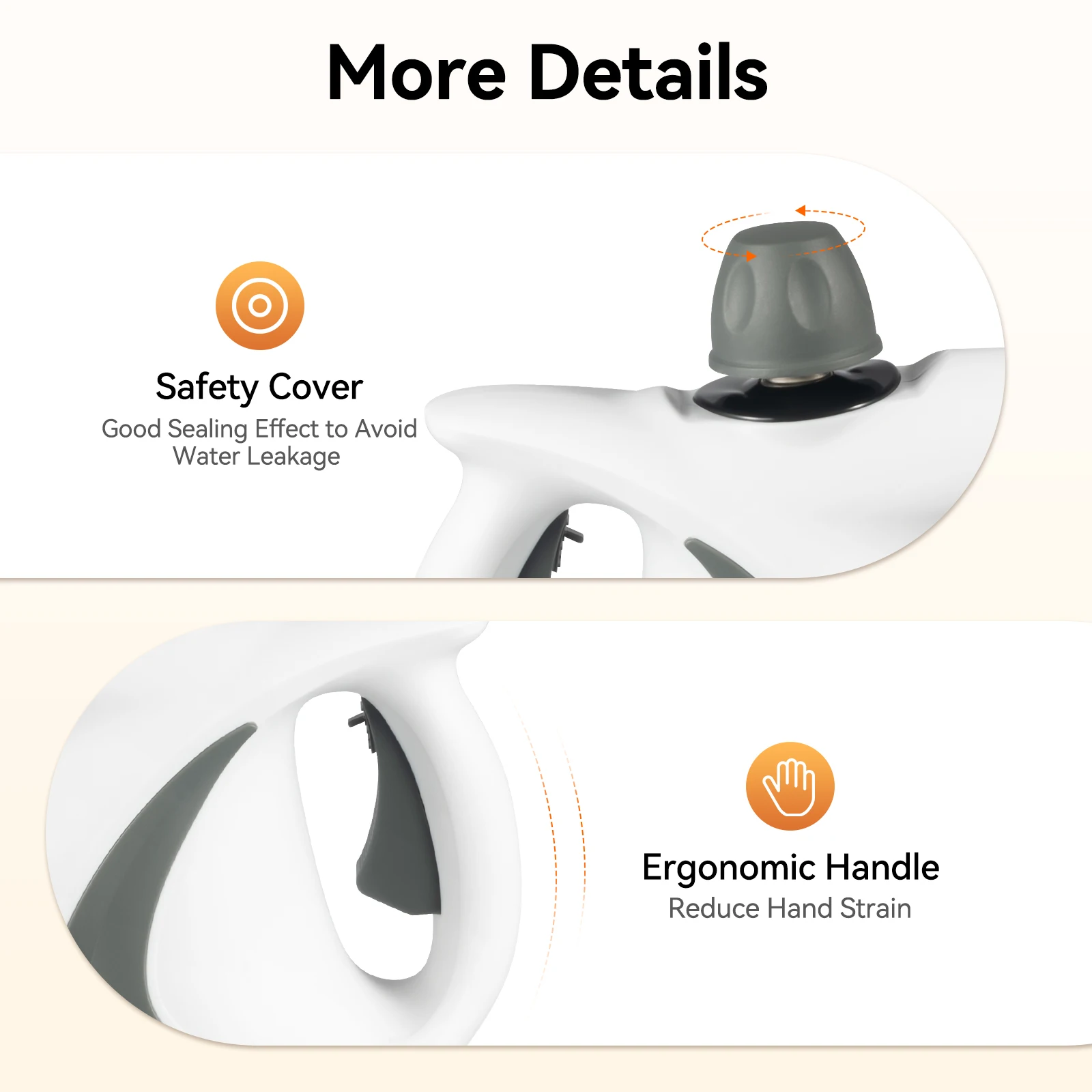 Powerful Handheld Steam Cleaner 239°F 1050W Auto Steam for Floor Tile Grills Upholstery Car Cleaning