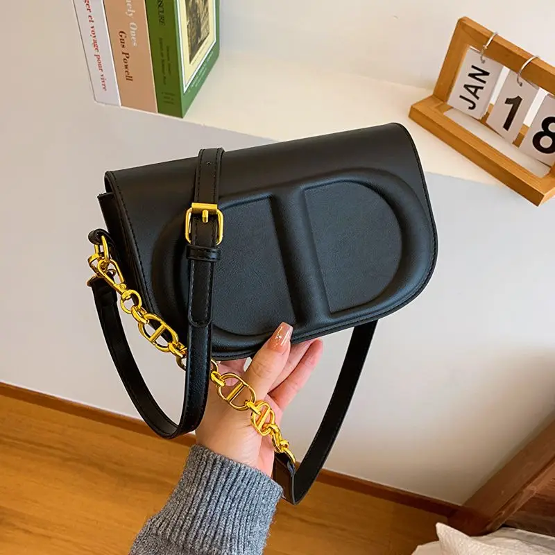 Half Moon Fashion Women Saddle Shoulder Bags Simple Design Stylish Chic Underarm Bag New High Quality Tote Handbags Purse