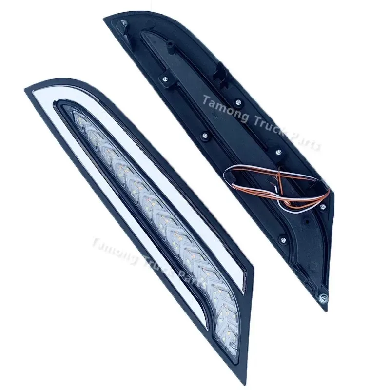 

2 шт., 24 В, передние светодиодные дневные ходовые огни DRL для Mercedes Benz Actros MP3, грузовик, последовательный указатель поворота, противотуманная фара