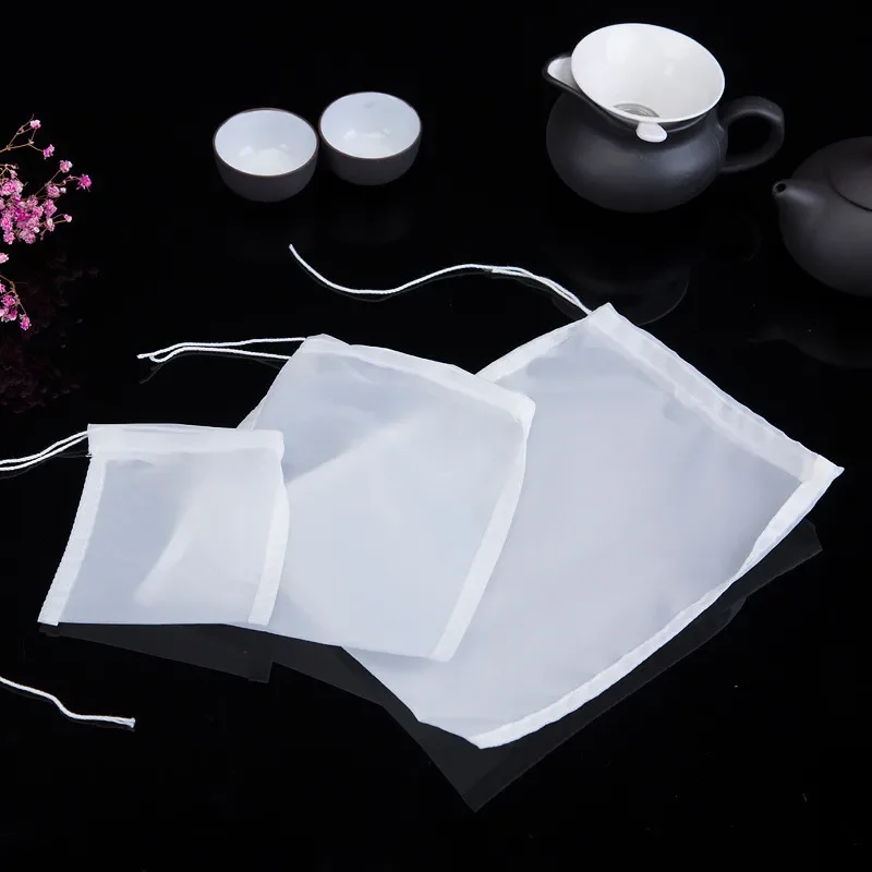 2pcs 80/120/200 Micron Nylon Straining Bag Fine Mesh Net Herb Liquid Filter Homebrew Bags 20x30cm kitchen tools Accessories
