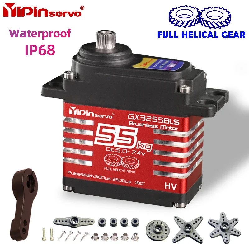 Waterdichte IP68 Servo 35 40 55 60 70 KG Alle stalen tandwielkast Digitale Servo's Voor rc accessoires 1/8 1/10 afstandsbediening speelgoed auto