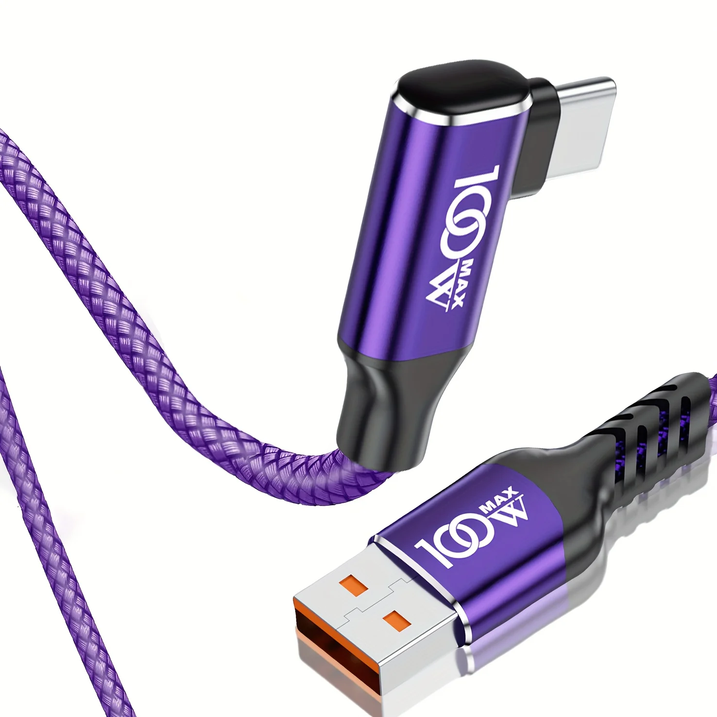 Lila 3,3/6,6/9,8 Fuß langes USB-C-Ladekabel, langlebiges, geflochtenes Nylon-USB-C-auf-USB-A-Kabel, kompatibel mit mehreren Geräten