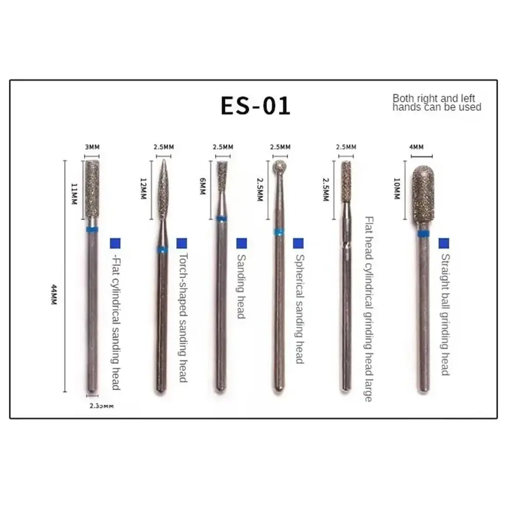 6Pcs Boxed Nagel Polieren Kopf Set Russischen Stil Abgestorbene Haut Entfernung Maniküre Schleifen Kopf Tragbare Hohe-härte