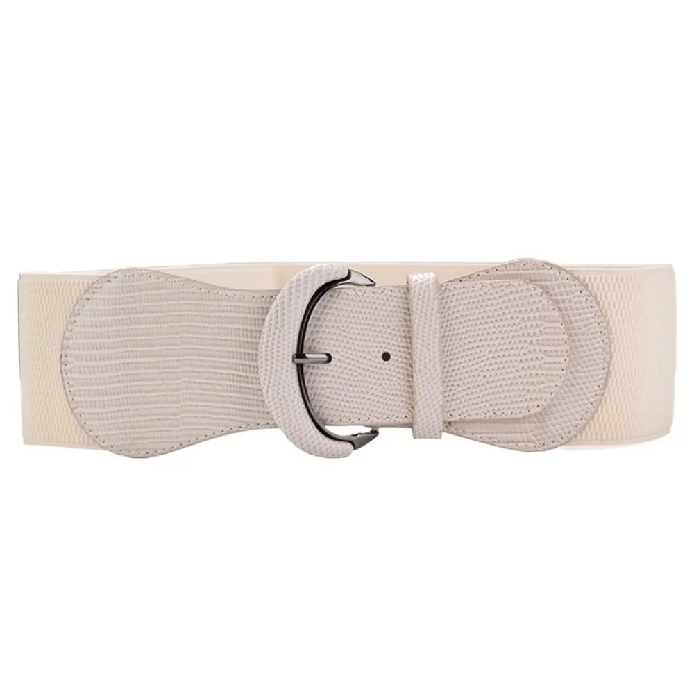 Sabuk Pinggang Wanita Motif Leopard Bahan PU Elastis, Korset Pelangsing, Ikat Pinggang Lebar untuk Gaun