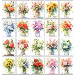 Full Flower Series Diamond Painting Tulip Daisy Diamond Mosaic Embroidery Art Watercolor Picture Handmade Home Decoration Diy