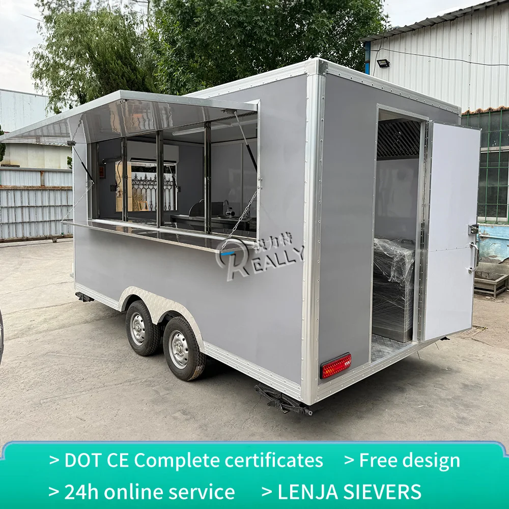 Camión de comida de concesión, quiosco de Pizza y café personalizado, carrito de helados para restaurante callejero, remolque de comida totalmente equipado
