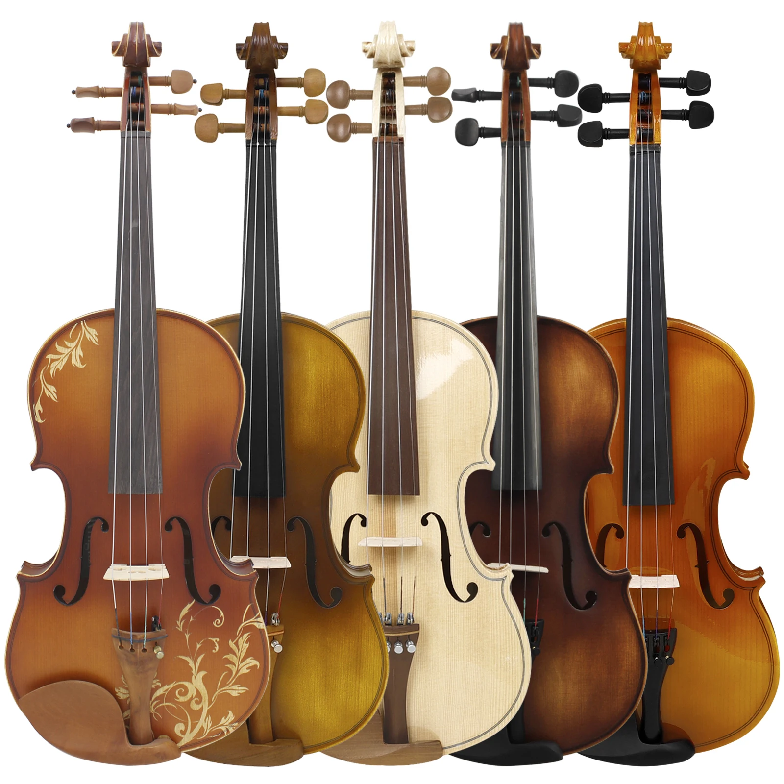 Astonvilla Violin 4/4 Acoustic Violin Spruce Solid Wood Fiddle with Case Bow Strings Shoulder Rest Cloth Violin Accessories