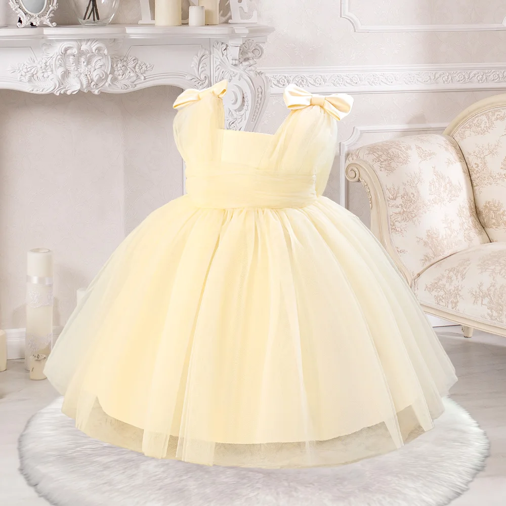 

Formal Bow Girls Party Dress Christmas Costume Tulle Baby 1st Birthday Princess Dresses Toddler Infant Christmas Kids New Years
