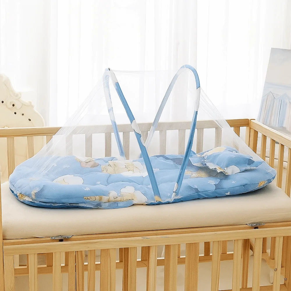 

Anti-Bug Net Breathable Crib Net Mesh Polyester Foldable Bed Net Free Installation Soft Crib Tent Travel Netting