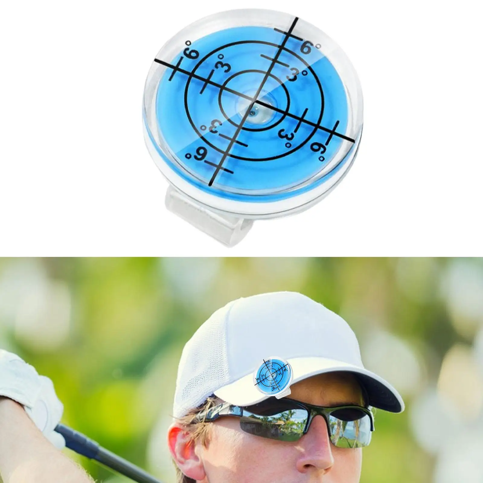 Golf Hat Clip Ball Marker High Precision Bubble Level Stylish Cap Clip with Ball Marker for Sports Golf Course Accessories