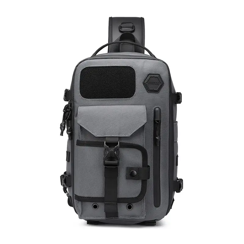 Shoulder Cross Bag for Men Chest Bag Waterproof Tactical Waist Messenger Bag Zipper Fashion Outdoor Sports Large-capacity Black