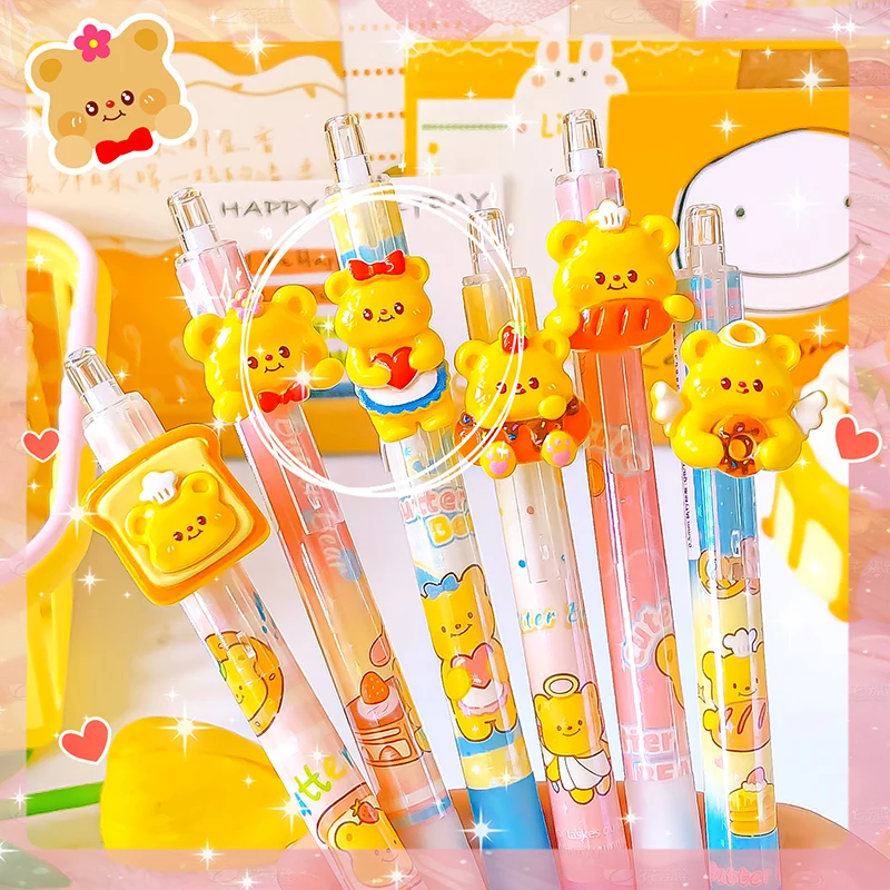 kawaii stationery Aesthetic stationery drawing automatic pencils school useful school supplies cute bear mechanical pencil set