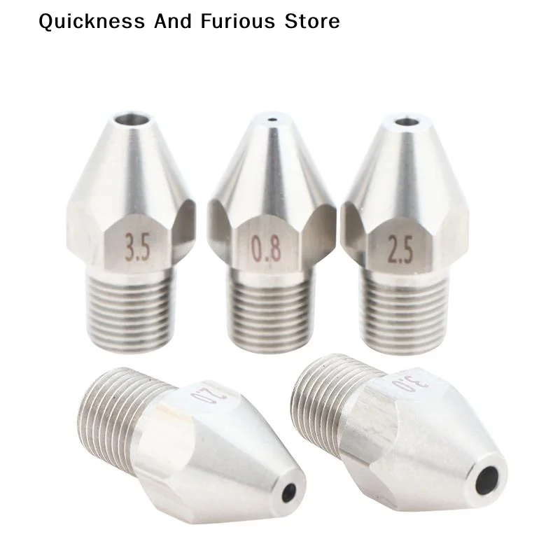 【T】Stainless Steel Universal Linear Nozzle 0 Degree Liquid Column Flow Tip High Pressure Cleaning Cutting Cone Nozzle