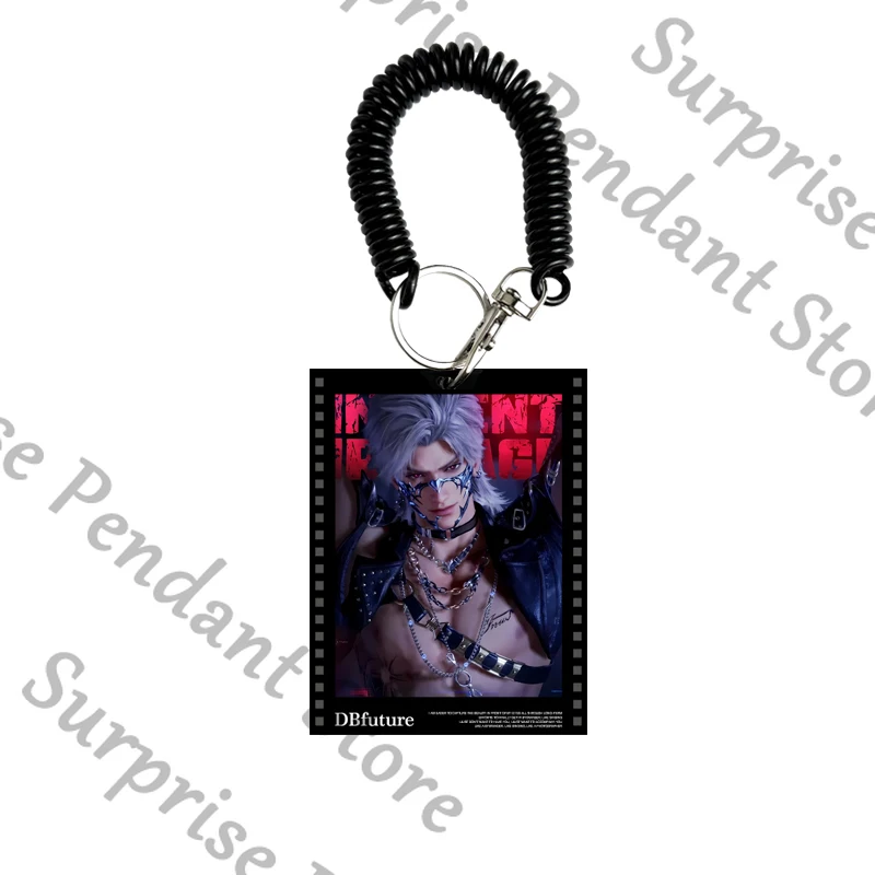 Anime Love and Deepspace Sylus Zayne Xavier Caleb Rafayel Cosplay Pendant Transcard Cartoon Keychain Reversal Films Keyring Gift
