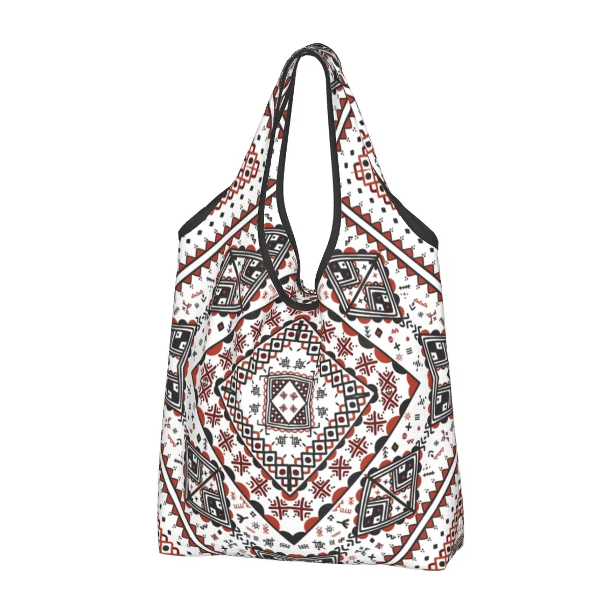 Personalizzato Kabyle ceramica Berber motivi generi alimentari Shopping Bag Shopper Tote borse a tracolla grande portatile etnico berbera borsa