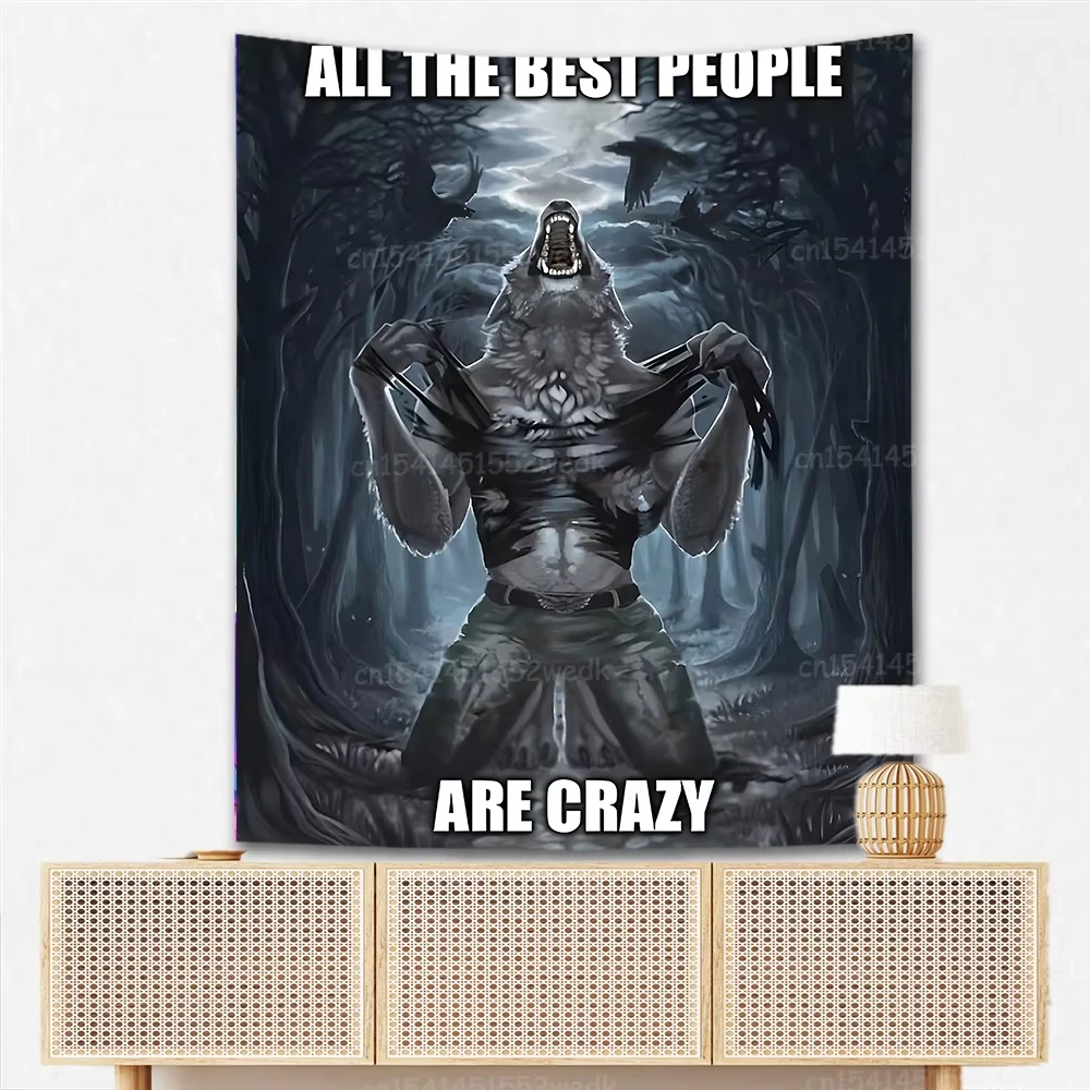 ايمو الأبيض الذئب يجلس ميمي نسيج بالذئب المفروشات لغرفة النوم المطبوعة ديكور المنزل لوحات غرفة المنزل النوم نسيج #2