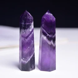 Natural amethyst column hand transparent polished love symbol Gift Reiki Healing collection Mineral home decor