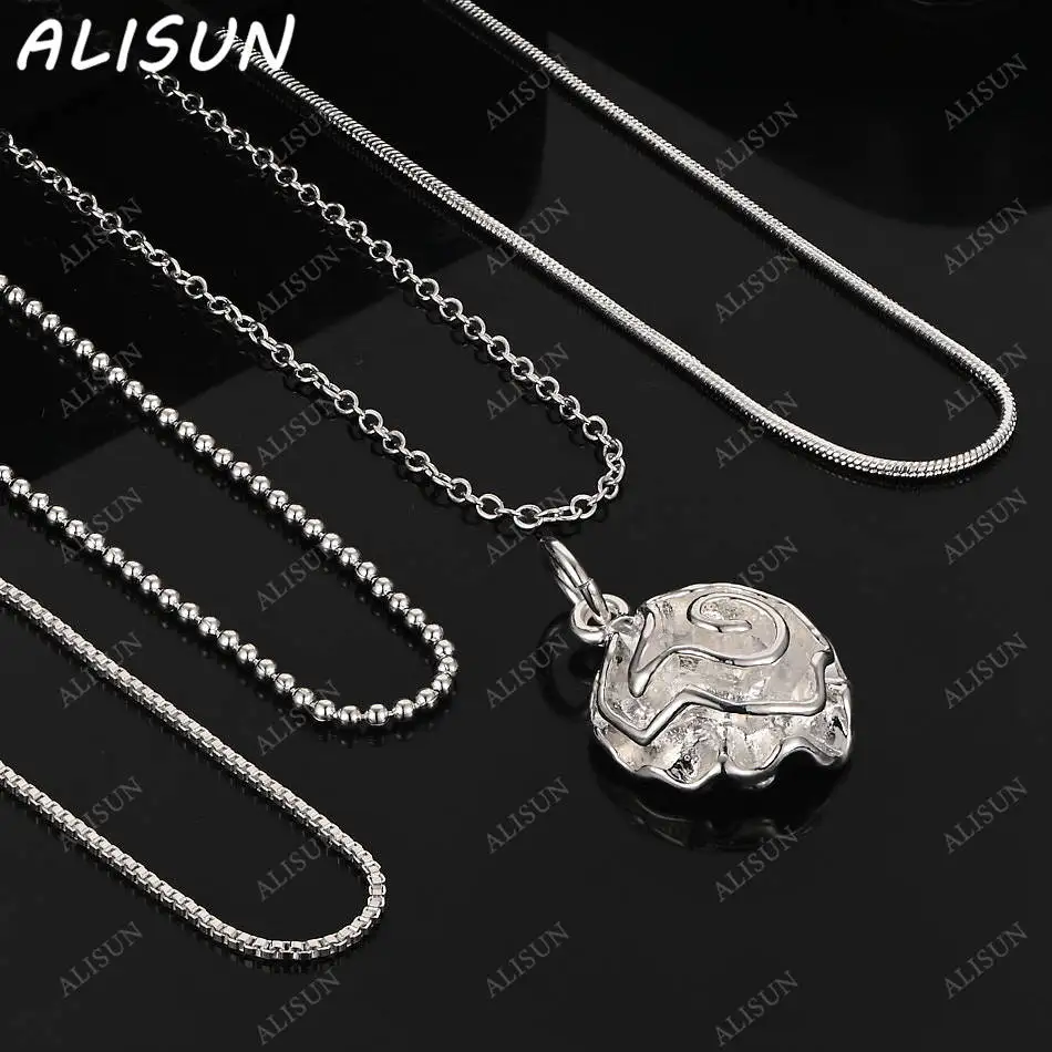 

ALISUN 40-75cm 925 Sterling Silver Flower Pendant Necklace For Women Men Charm Trend Birthday Gifts Fashion Party Fine Jewelry