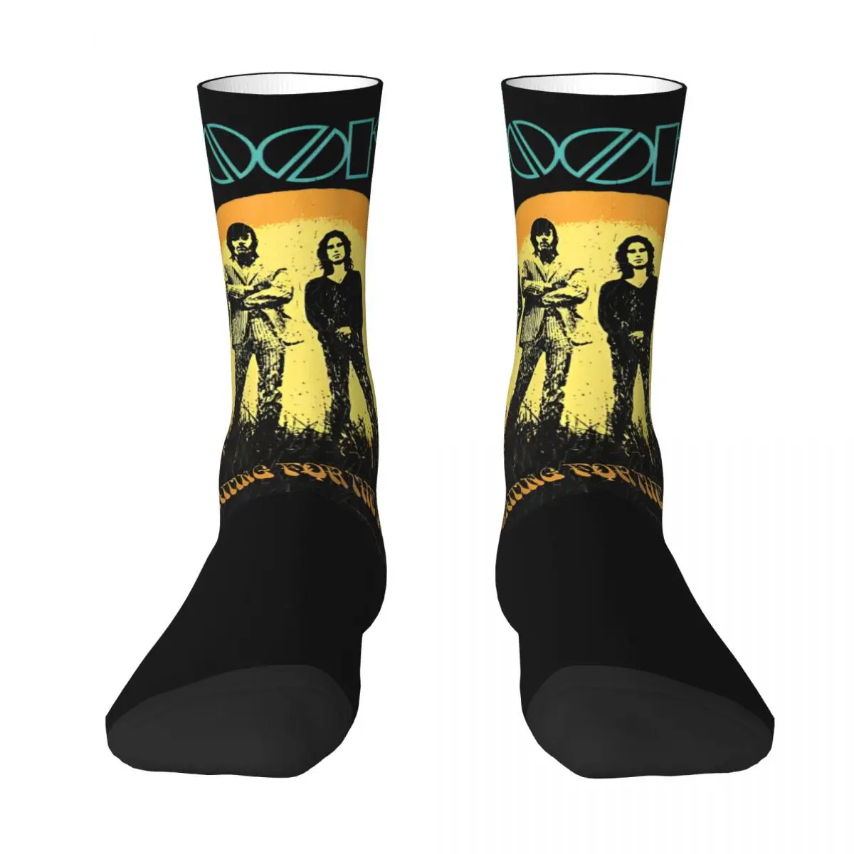 The Doors Band Gift Crew Socks Outfits for Casual Wear Cozy Printed Socks