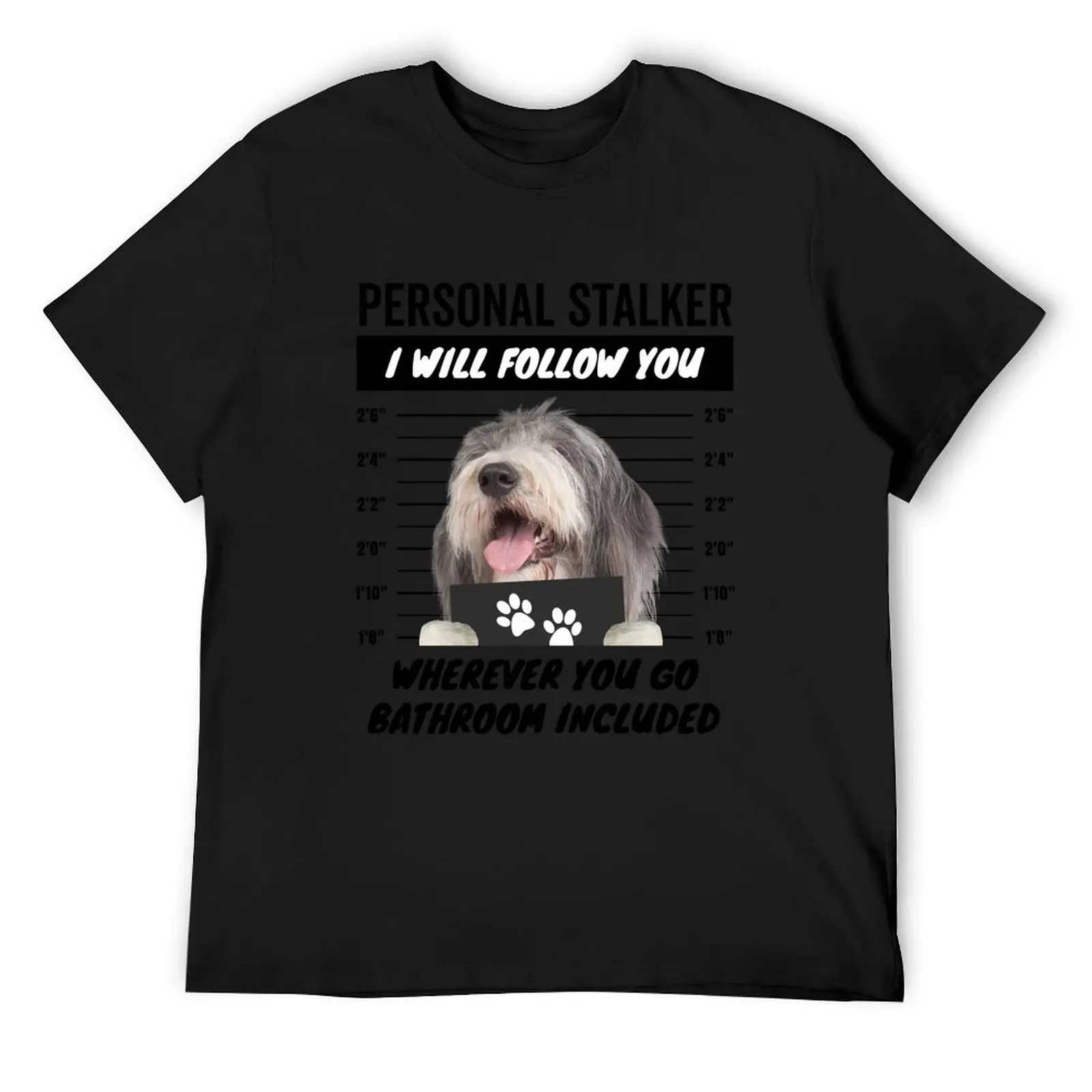 Personal Stalker Dog – Blue and White Bearded Collie T-Shirt plus sizes anime figures man clothes plus size men clothing