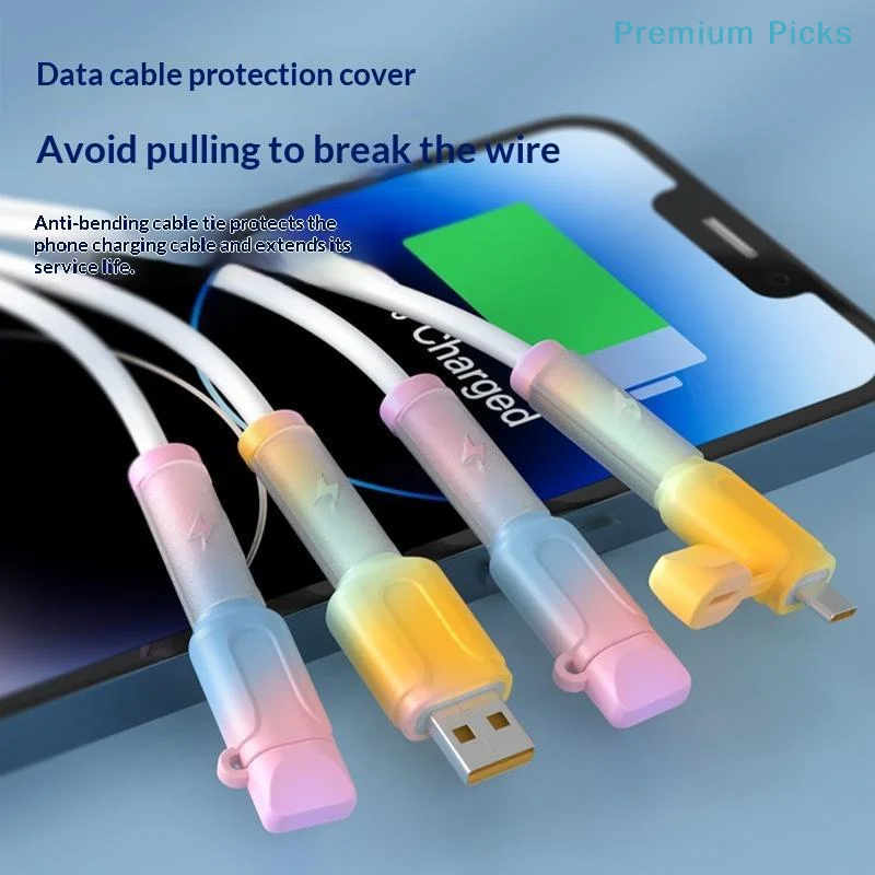 portableAnti-Break Silicone Charger Cable Protector USB Type C Winder Sleeve Fit for Phone Tablet Earphone Charging Cables