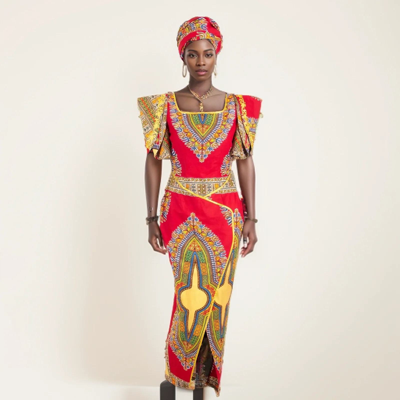 African Elegant Party Dresses for Women Evening Gown Luxury Dress Shining Vestidos with Headwrap African Dress 2425056