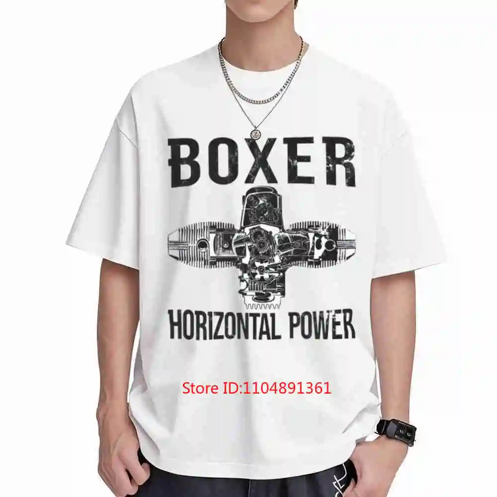 Boxer Engine Motorcycle 220G Short Sleeve Tee 100% Cotton T-Shirt