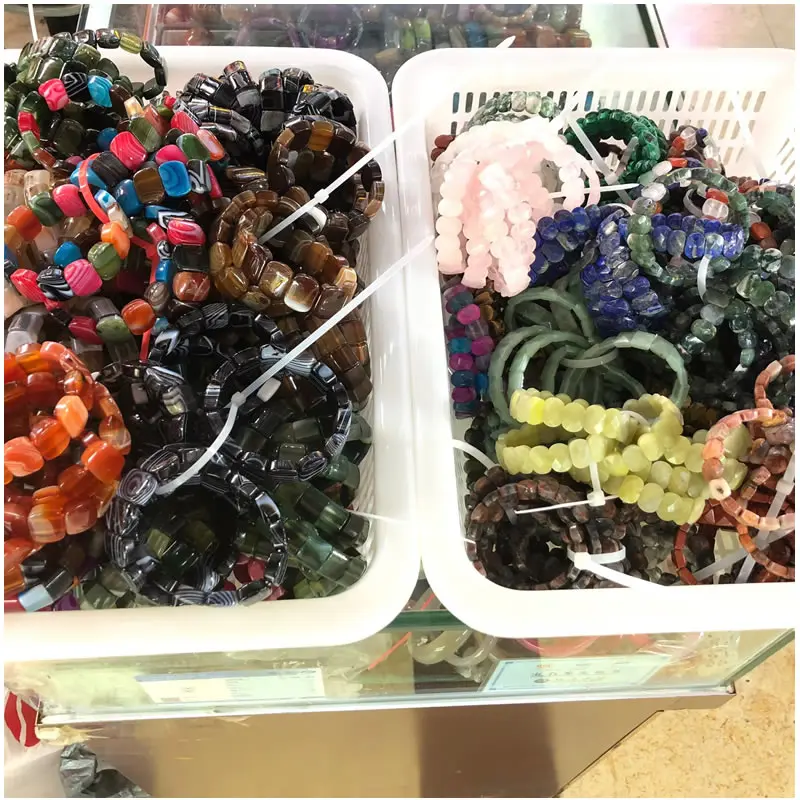 الكريستال الطبيعي حجر الكوارتز أساور مربعة اليدوية الريكي شفاء التأمل أساور مطاطا حبل فنغشوي زوجين مجوهرات