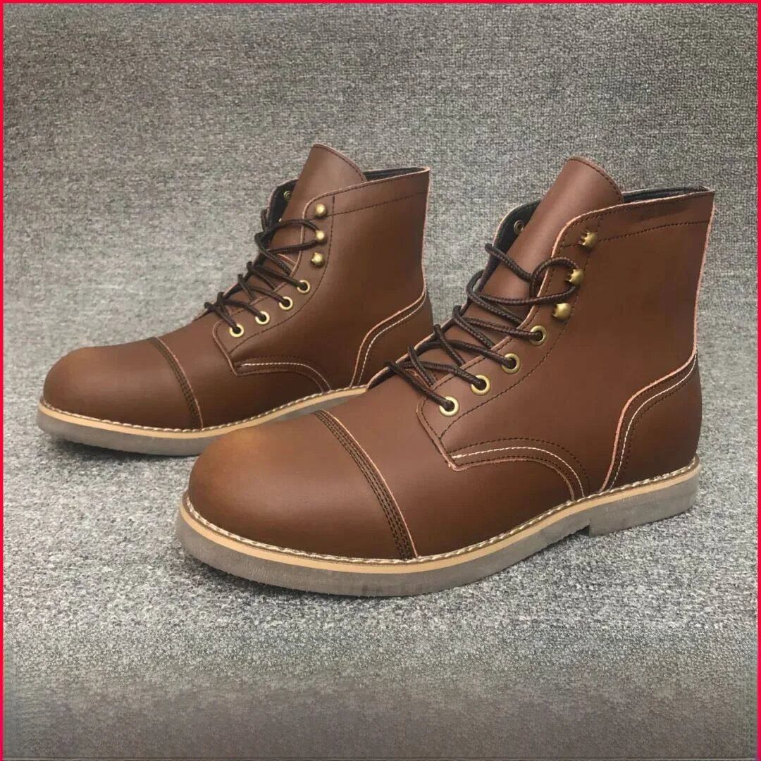 

American Retro Boots Leather Inner Fleece Casual Men's Autumn Winter Warm Thick Bottom Work Boots Rubber Sole