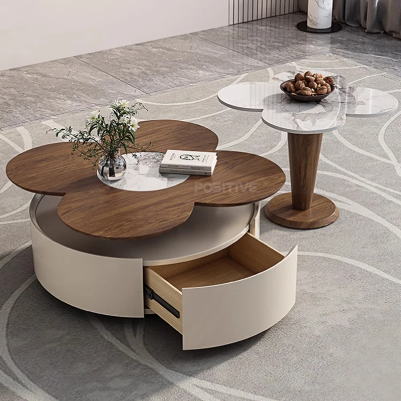 

Итальянские роскошные журнальные столики из каменной плиты, современные минималистичные высококачественные журнальные столики из цельного дерева, высококачественная мебель для дома FYCT