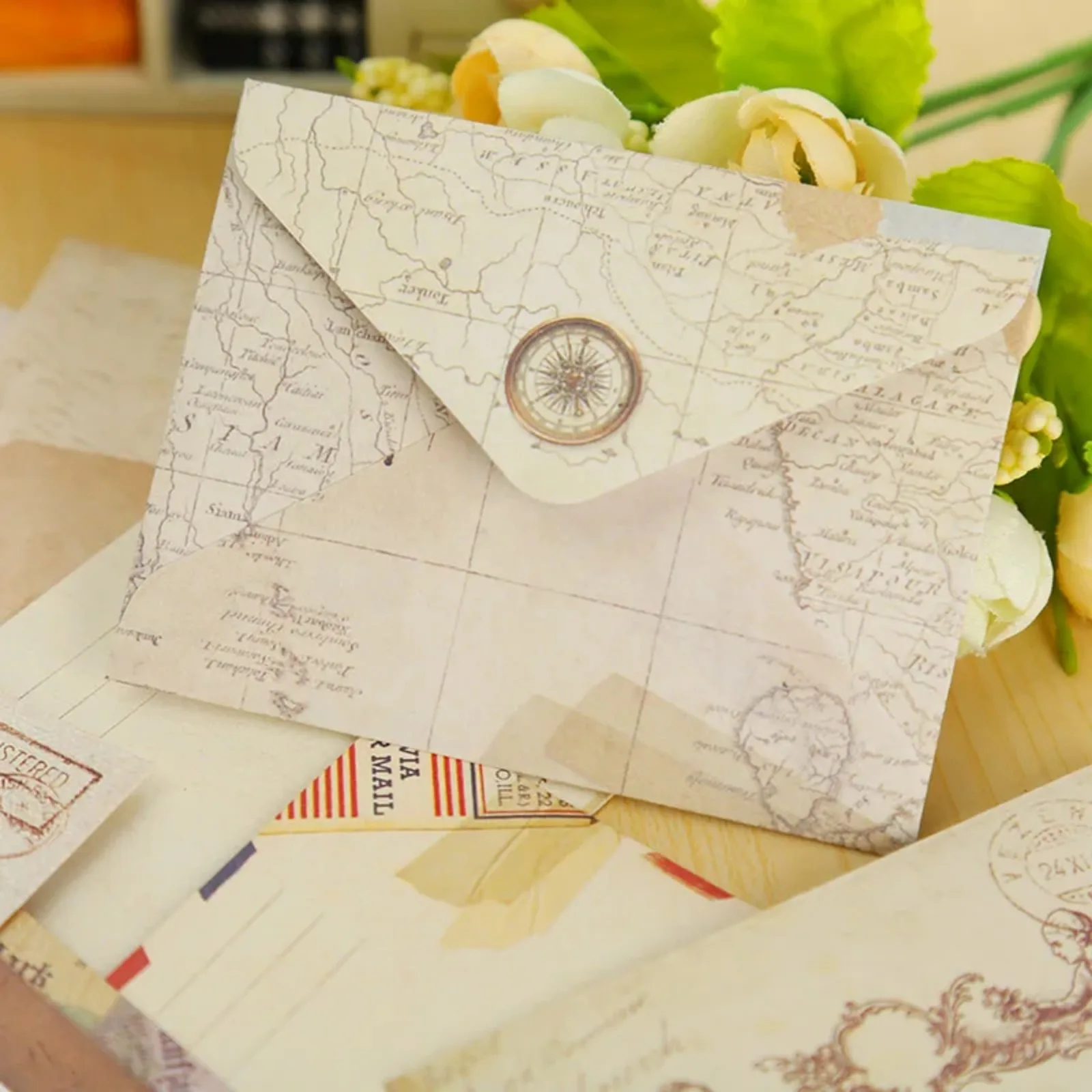 12Pcs Envelopes Vintage Town Mail Material Envelope Paper Decorative Supplies Scrapbooking