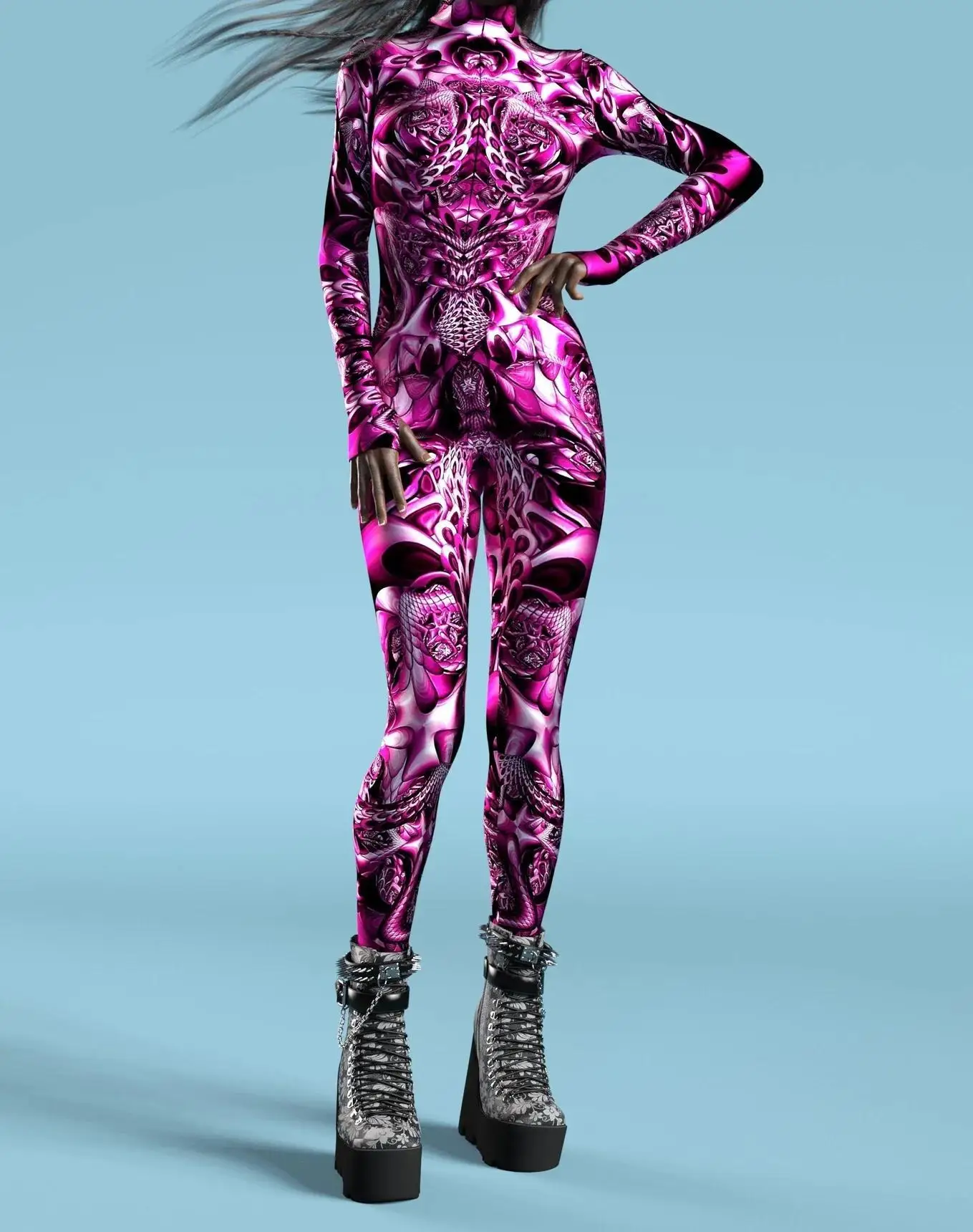 Armour Cyber Damen Cosplay Punk Jumpsuit Kostüm für Feiertage, Halloween-Party, Ausgefallene Aufführungen, Bodysuits, Rompers, Zentai – Detail 20
