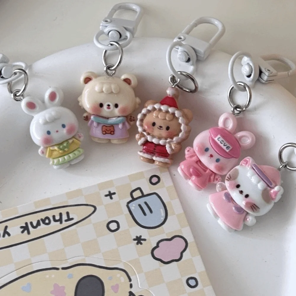 Geschenke Mini Cartoon Schlüsselanhänger Kaninchen Bär Tasche Anhänger Tasche Zubehör Tier Schlüsselanhänger Frauen
