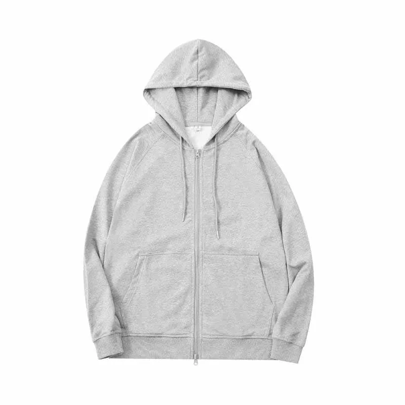 Sycpman 320 Grams Terry Zipper Hoodie Autumn and Winter Solid Loose Cardigan Couple Casual Streetwear Clothing