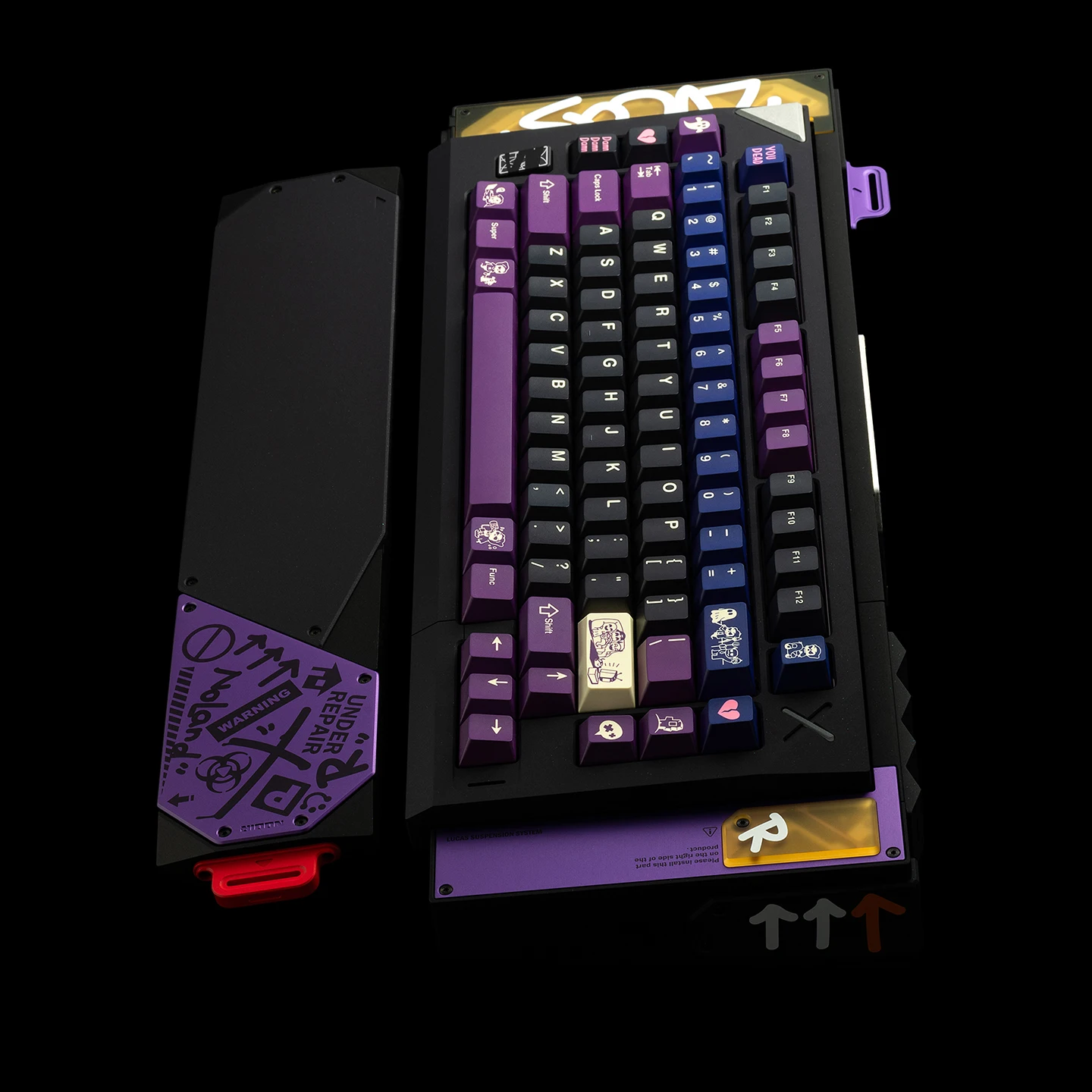 FBB Keycap DAMN Reaper R2 Sublimation PBT Custom Mechanical Keyboard Key caps Magnetic Axis Personality Purple DIY Accessories