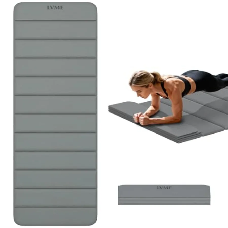 

Extra Thick Foldable Yoga Mat 10mm SGS Certified TPE Non-Slip No Smell 12-Fold Design for Ultra Portability and Easy Storage fo