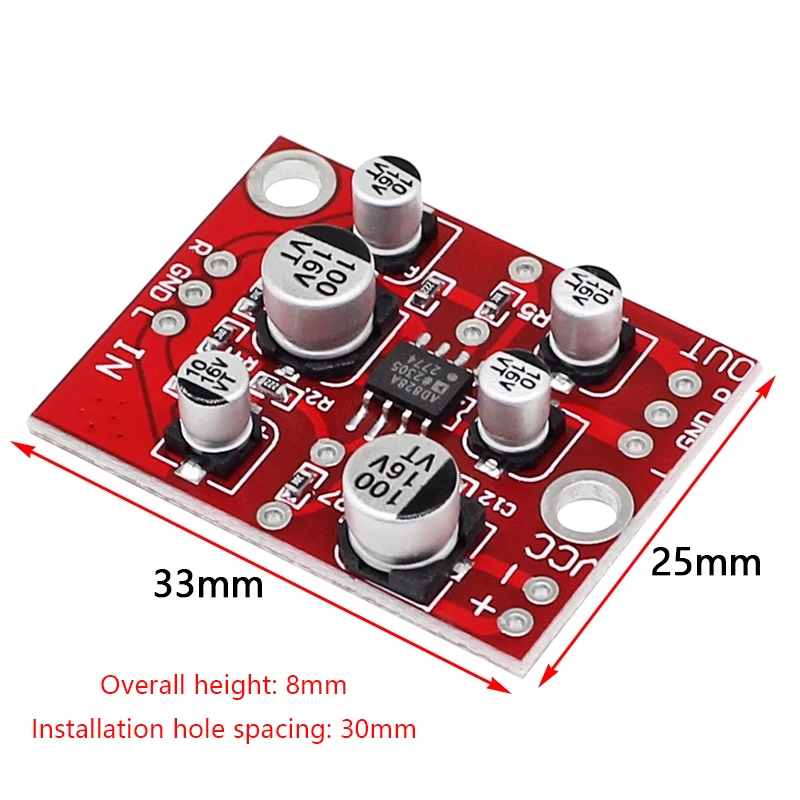 Mini AD828 DC12V Amplifier Front End Signal Audio Volume Amplification Board Audio Front End Module Single Power Supply