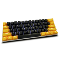 (Keycaps Only Sold)Yellow Black RK 61 Keycaps PBT Material OEM height Backlit Two-Color For MX 61/87/104 Mechanical Keyboard